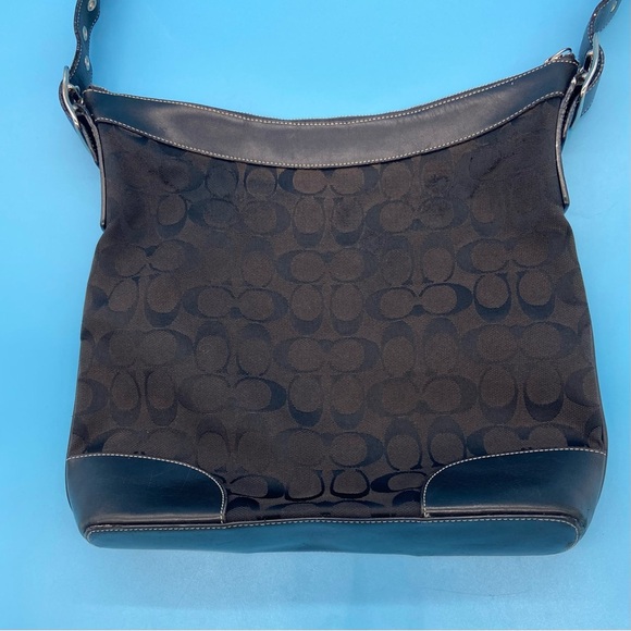 Coach Black Shoulder Bag with Signature Monogram J2K-8348 and Wristlet Wallet - Picture 1 of 16